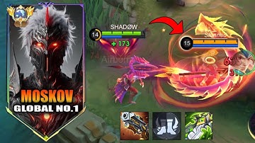 WTF DAMAGE!! BEST 1 HIT BUILD MOSKOV 2025 (recommended build and emblem)- MLBB!!