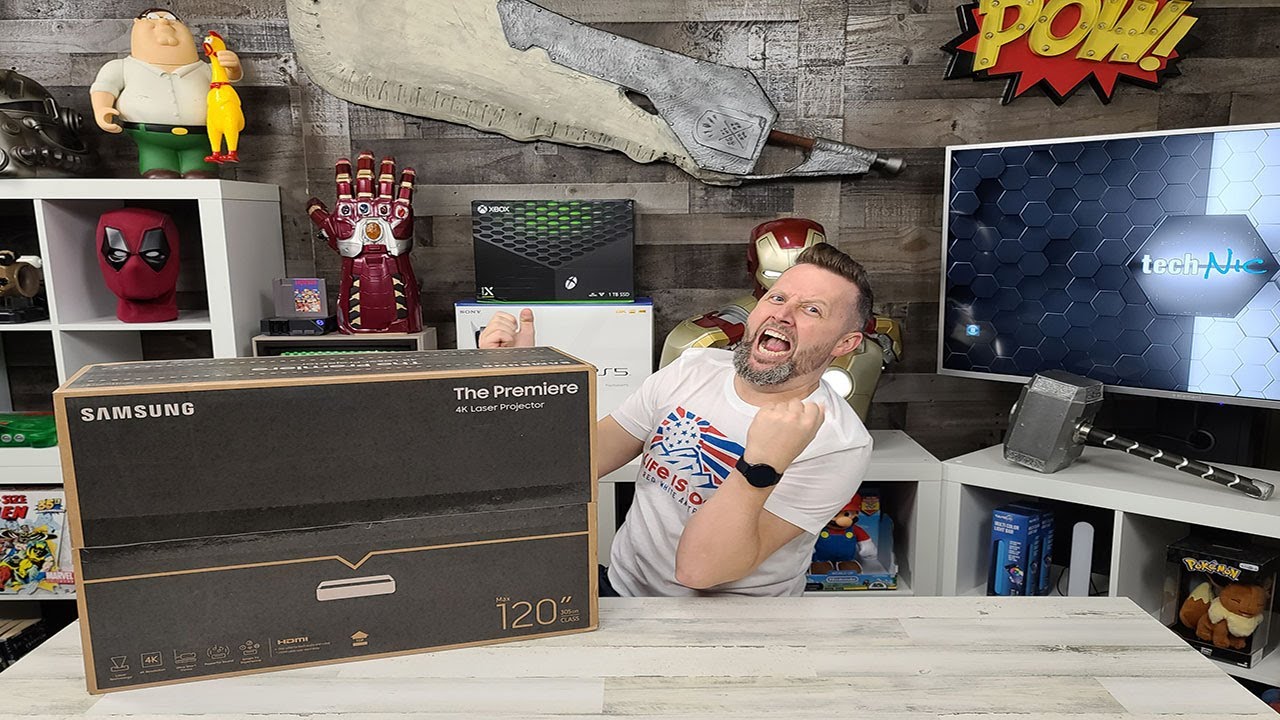 Samsung Premiere 4K Short Throw Laser Projector Unboxing - YouTube