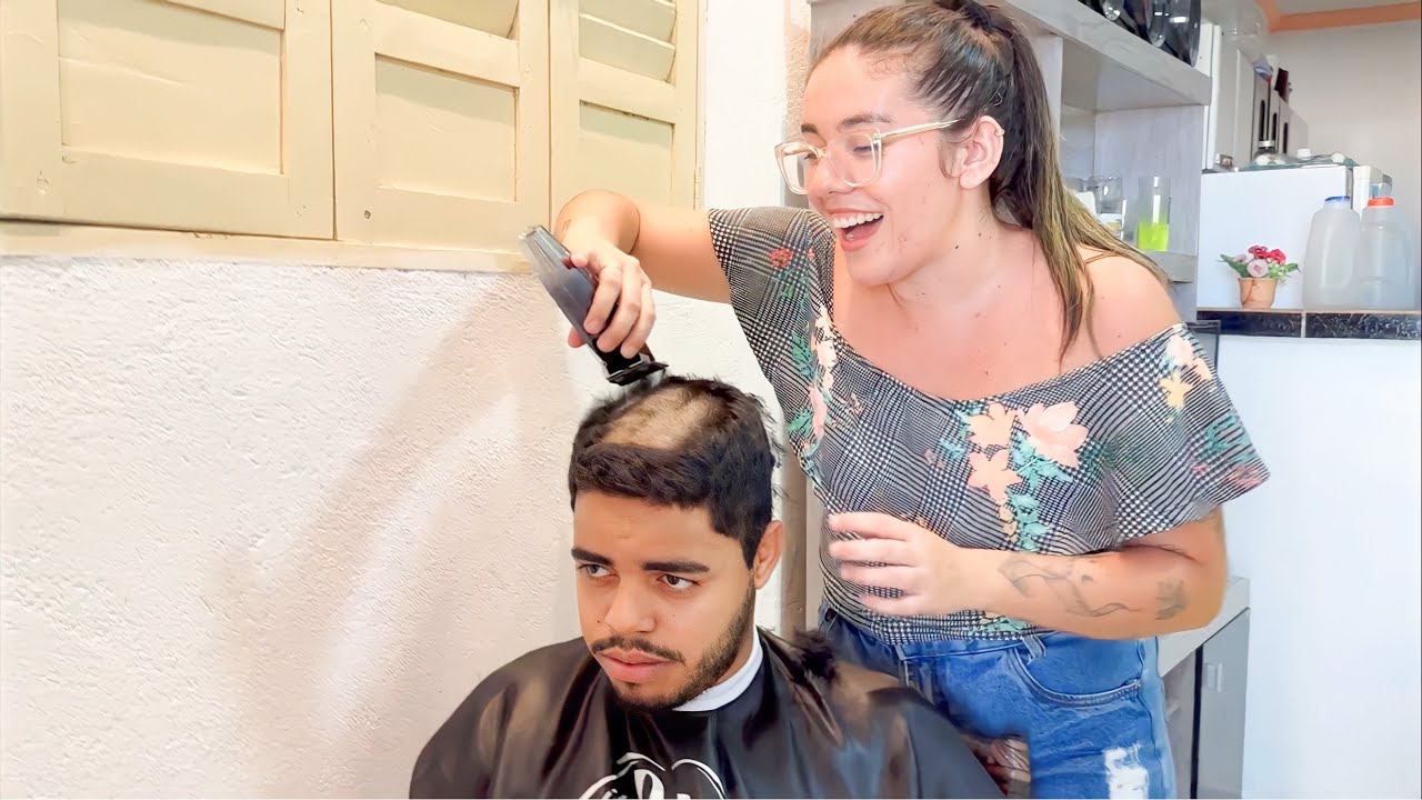 ANDRÉIA LASCA VELTON E RASPA O CABELO DELE NA ZERO| ANDRÉIA PEREIRA