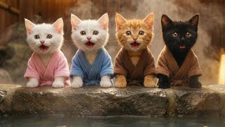 Cozy Onsen Rescue ❄️💖 Kittens Warm a Lonely Worker’s Heart 🌸
