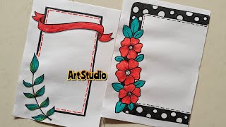 Project Work Design/Chart Border Designs Easy & Beautiful/Simple Design for Project Work in A4 sheet