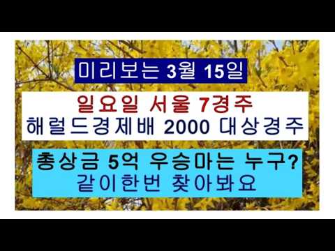 총상금 5억 헤럴드경제배 대상경주 2000M 우승마 같이한번 찾아봐요?