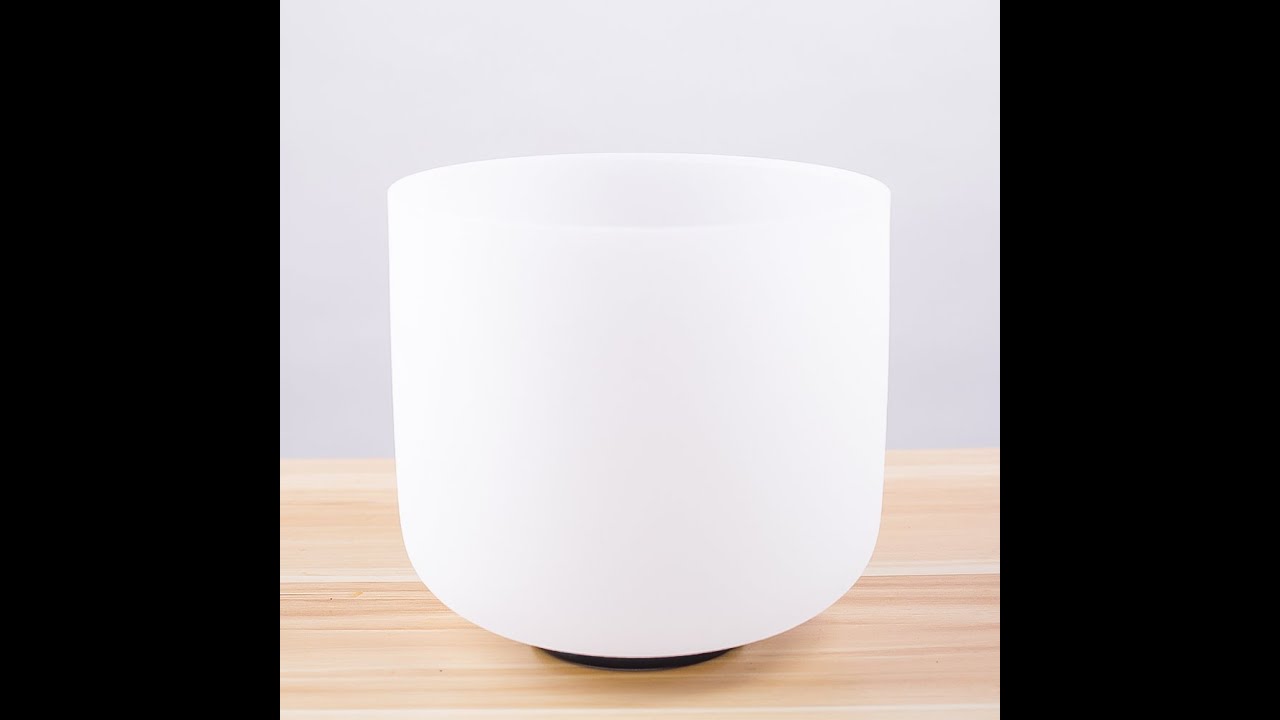 432 Hz B crown chakra frosted quartz crystal singing bowl 7 inch - YouTube