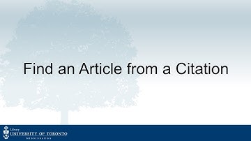 How to find a journal article from a citation