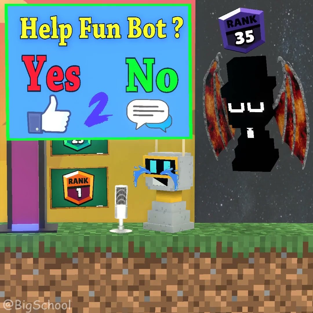 Help Fun Bot sing to level up rank 6974 and punish bad Black?