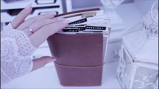 ASMR | Decorating my leather diary on my vintage desk | no talking