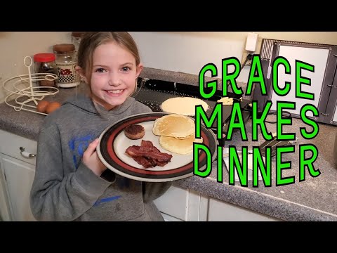 Grace Makes Dinner - Homemade Pancakes with Homegrown Sausage and Bacon