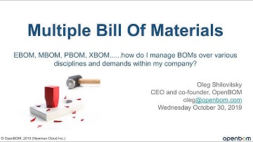 Webinar recording - Multiple BOMs