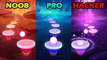 NOOB vs PRO vs HACKER - Hop Ball 3D: Dancing Ball on Music Tiles Road