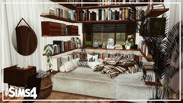 The Sims 4: Room Build | TINY LIBRARY ROOM 📚 | + CC Links.