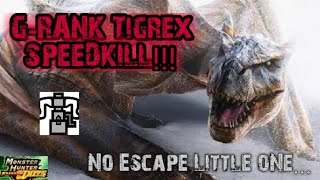 Monster Hunter Freedom Unite:G Rank: Tigrex, Speed Run 4 Minutes.