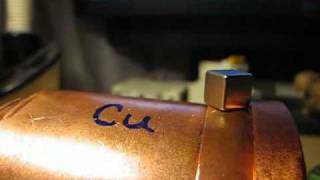 Magnet levitation on copper pipe