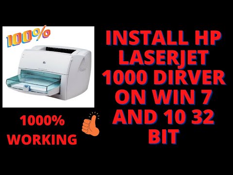 How to install HP laserjet 1000 printer drivers on WIndows 7 and Windows 10 32-bit -2021