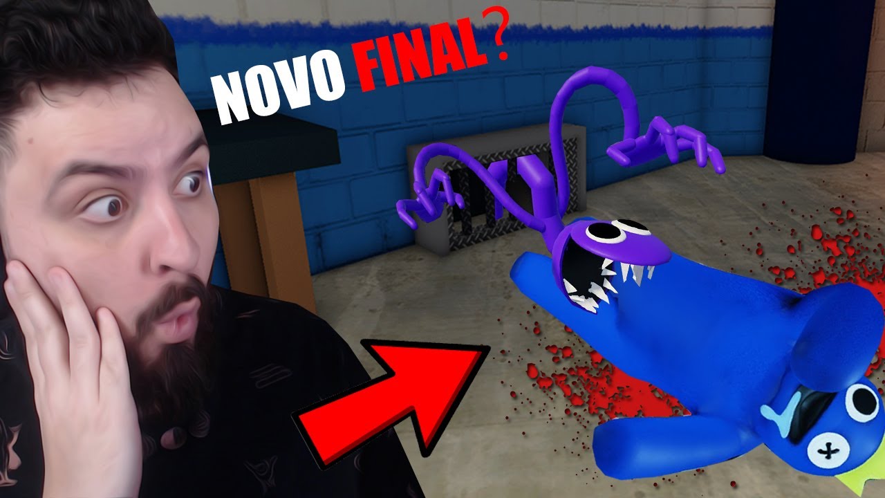 NOVO FINAL? ME TRANSFORMEI NO MONSTRO ROXO E PEGUEI O BICHO AZUL BABÃO NO  RAINBOW FRIENDS (Roblox) 