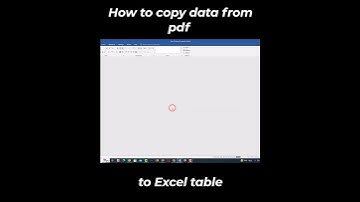 How to copy data from pdf to excel table
