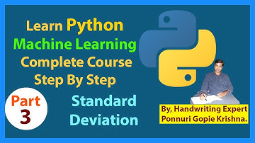 Learn Machine Learning CompleteCourse |Step By Step| Standards Deviation |PonnuriGopieKrishna|Part-3