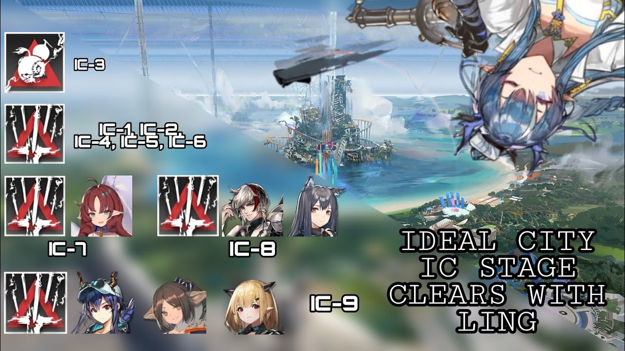 [Arknights] Ideal City - IC Stages with Ling (No Gear Clear)