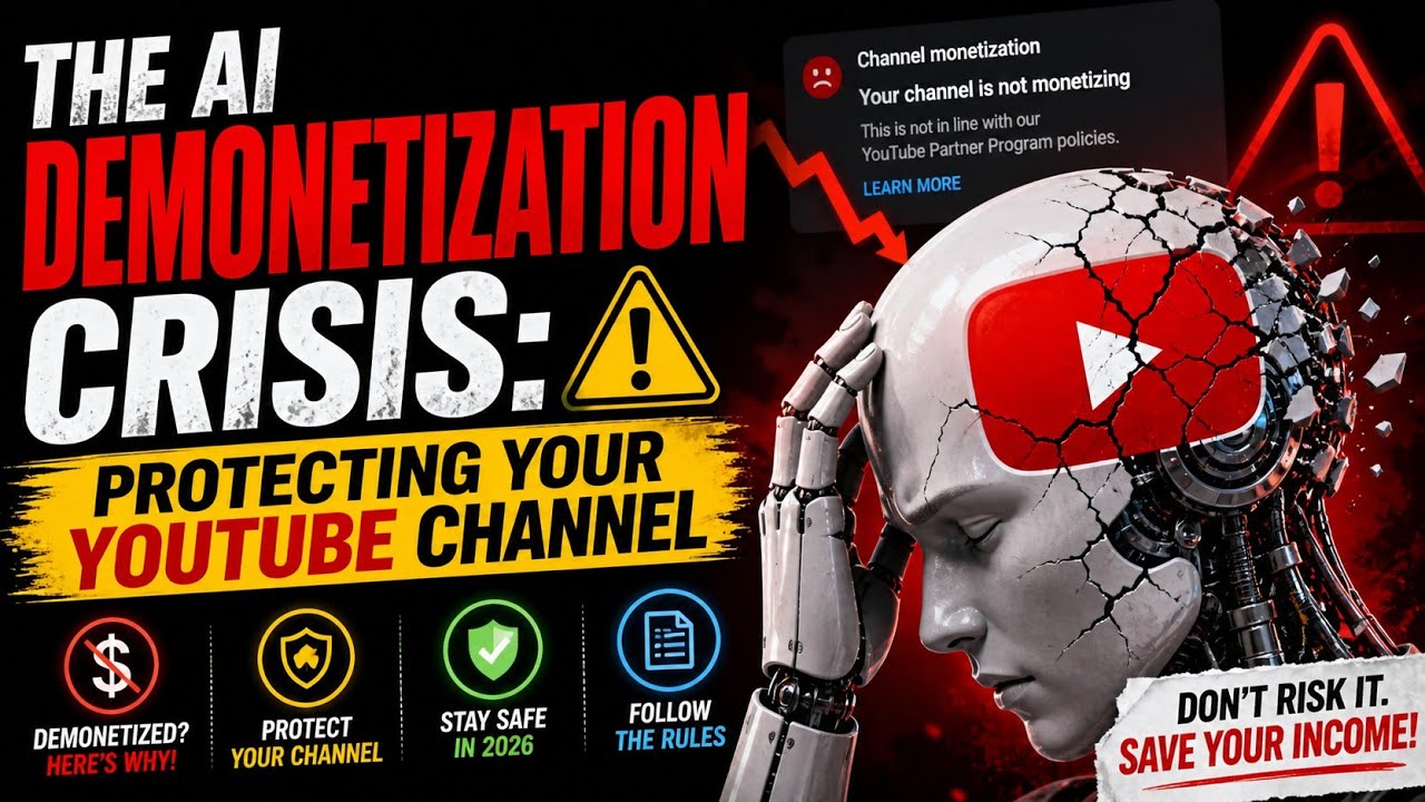 Youtube Algorithm Demonitization 👉 AI Demonetization Crisis 😳 Protect Your YouTube Channel Now! - YouTube