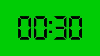 30 sconds timer HD Countdown intro YouTube no copyright free download - black - green screen