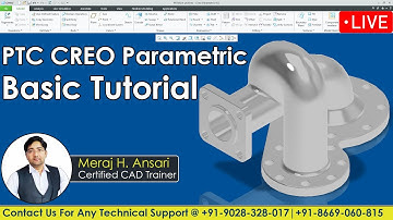 Part Design In Creo Parametric | Creo Parametric Solid Modeling Tutorial | In Hindi | By Ansari Sir.