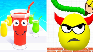 Draw To Smash vs Juice Run 3D - All  Satisfying Gameplay 2024...