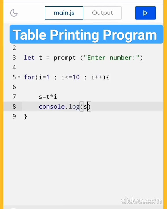 javascript :Table Printing program kaise bnaye|table Printing kaise kre ...
