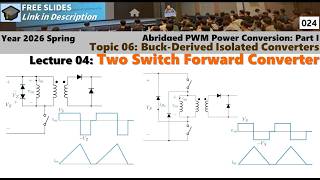 Lecture 04: Two switch forward converter, Steady state waveform,  Reset waveform, Step load response