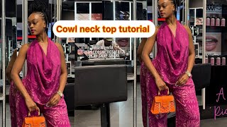 DIY/ how to make this cowl neck top in 10mins