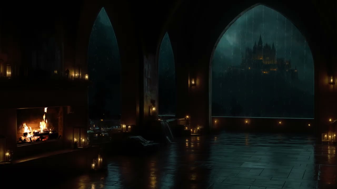 Deep Sleep Hypnosis in a Rainy Castle (No Ads) | Healing Rain Sounds to Cure Insomnia