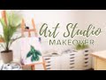 Art Studio Makeover (from MESSY to clean & organized!) ✿ Art Studio Vlog 93