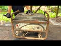 Old man helps shop owner repair 5 5kw generator  restoring old rusted generator