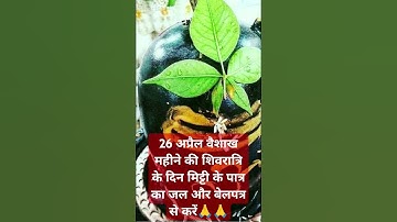 26 अप्रैल वैशाख महीने की शिवरात्रि के दिन मिट्टी के पात्र का जल और बेलपत्र से करें#bhagtivideo#viral