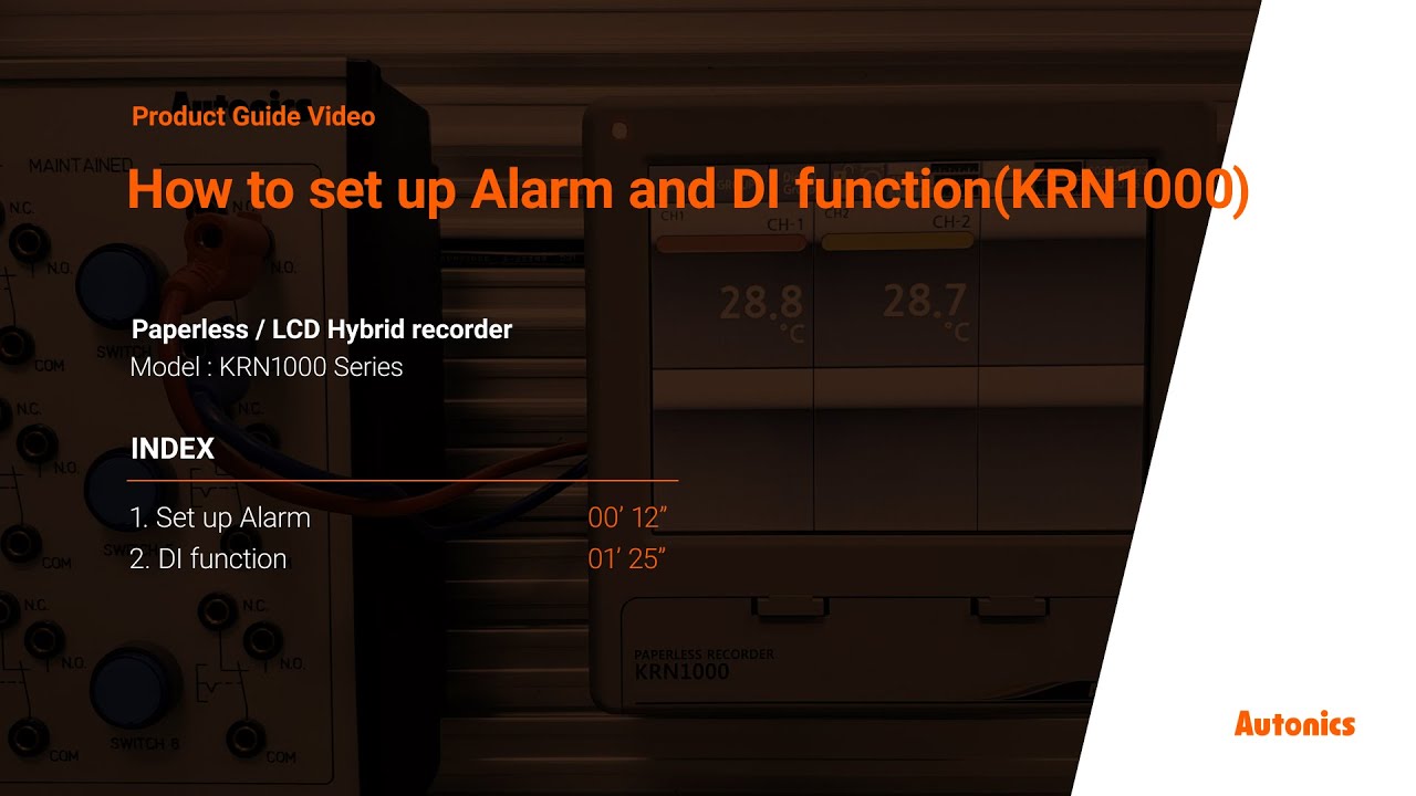 Autonics Tutorial : How to set up Alarm and DI function(KRN1000)