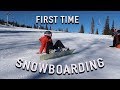 SNOWBOARDING for the FIRST TIME!