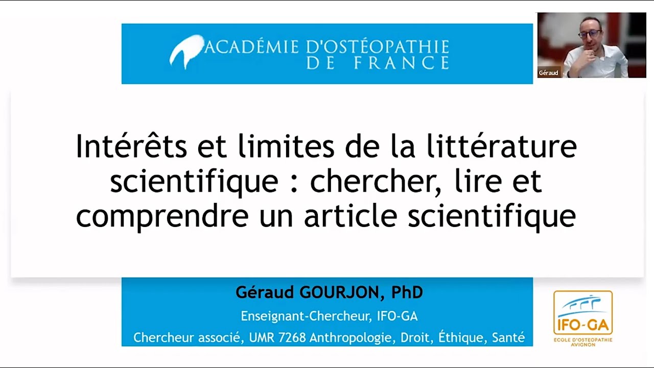 Intérêts et limites de la littérature scientifique : chercher et comprendre un article scientifique