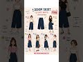 6 Ways to Style 1 Denim Skirt 💙✨ #Shorts #youtube #denim #denimstyle
