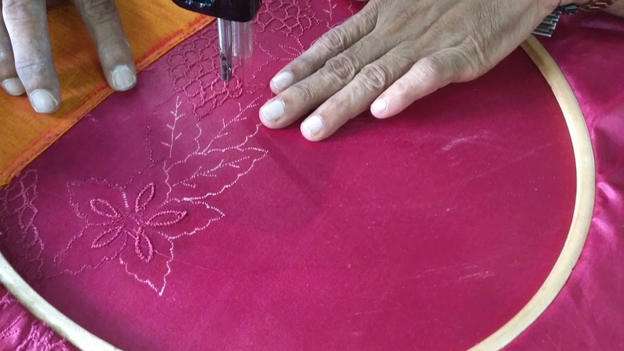 Making of floral cutwork using machine embroidery YouTube