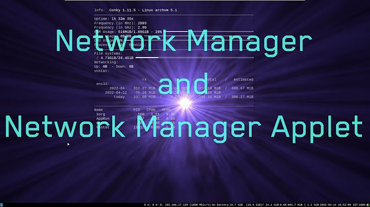 Arch Linux Network Manager and Network Applet installation and disable systemd networkd
