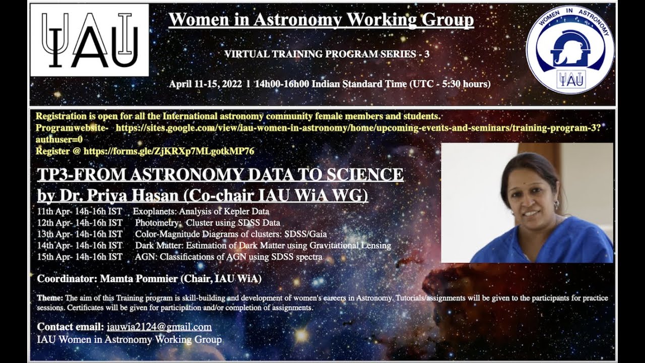 IAU Women in Astronomy Working Group Training Program Series-3 Apr2022- Day1- Exoplanets- P. Hasan