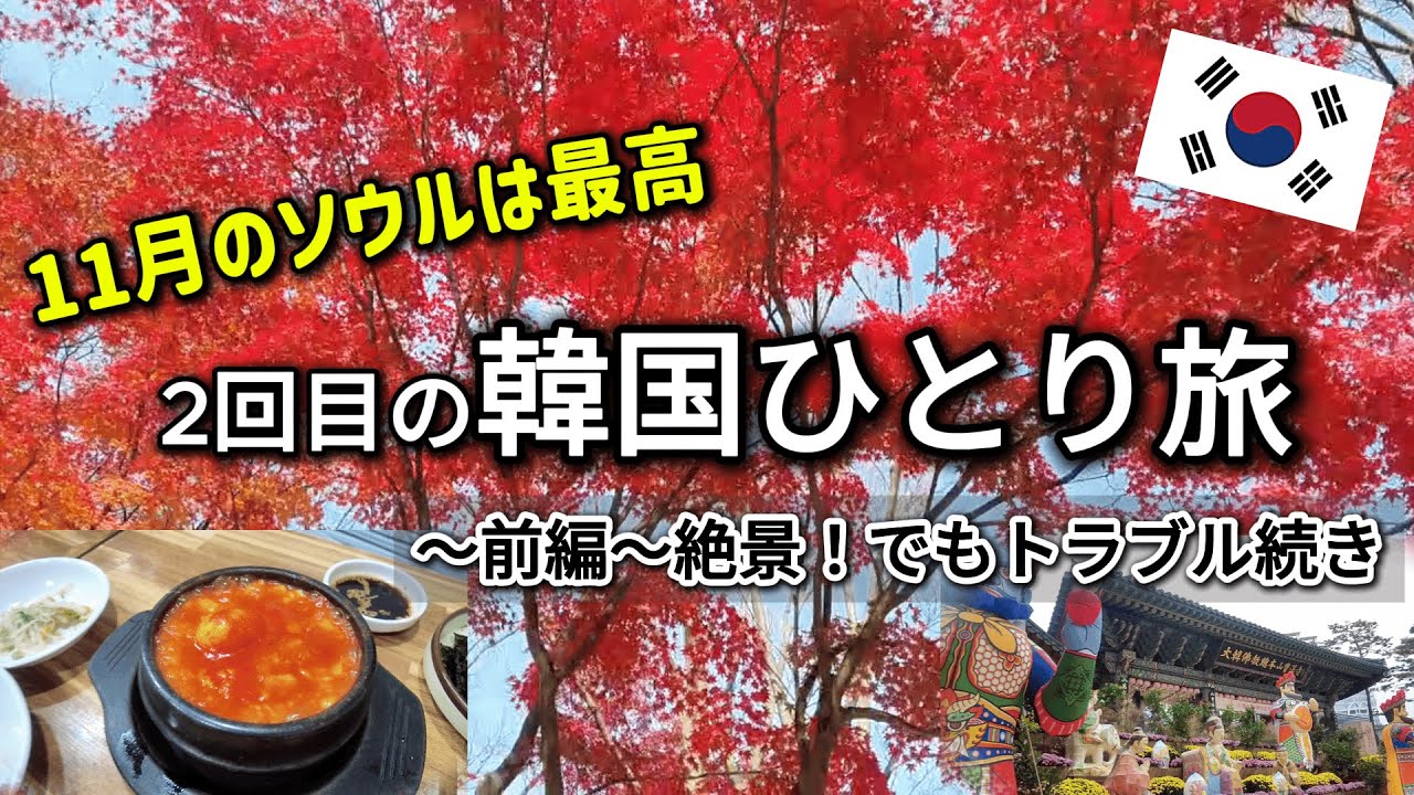 【韓国ひとり旅Vlog】2回目前編｜今回も色々やらかす｜紅葉が最高だったソウルKR
