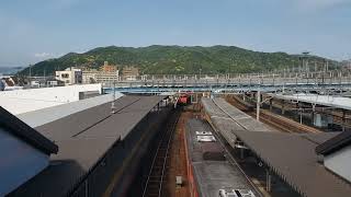 新山口駅 山陰線普通列車出発travel train station