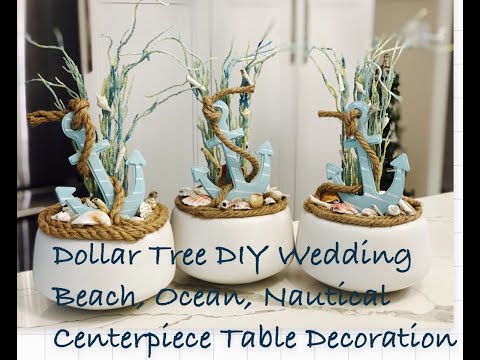 Beach, Ocean, Coastal, Centerpiece Table Decoration Dollar Tree DIY 