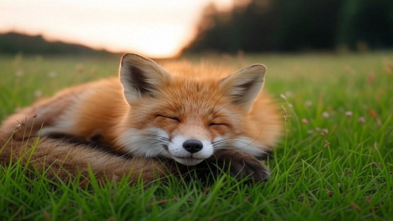 Cozy Fox Sleeping on a Meadow | Luna Sleep
