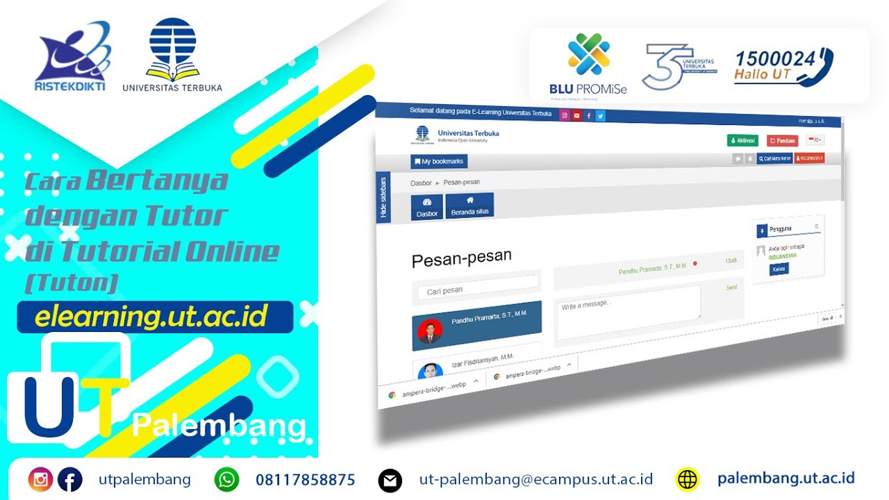 Cara Chat Tutor di Elearning UT - YouTube