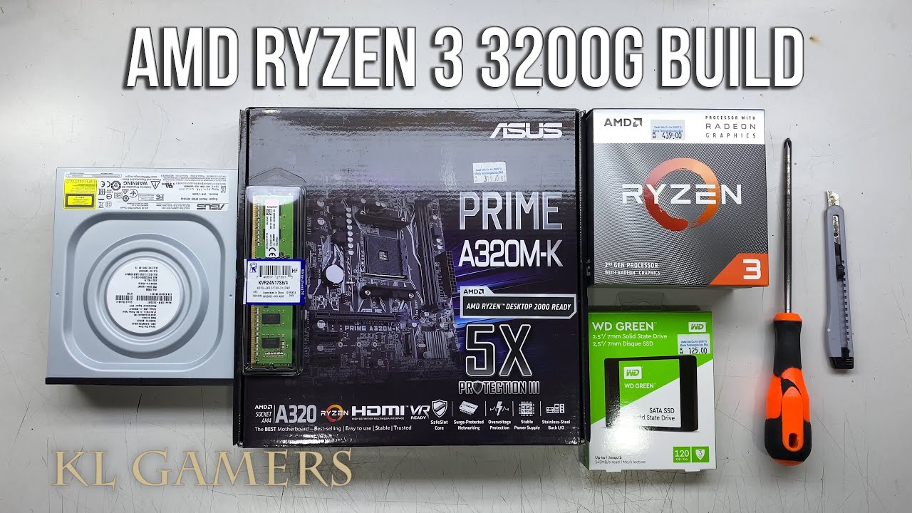 unboxing : RYZEN 7 5700g / ASUS PRIME A320M-K - YouTube