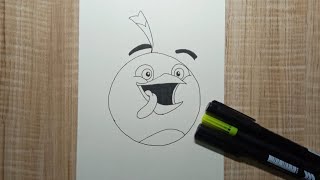 How to Draw Black Angry Bird From The Angry Birds Movie Step by Step screenshot 5