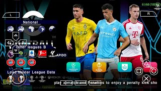 eFootball PES 2024 PPSSPP Update Liga Europa & Tim Arab Real Faces Tato Kamera Jauh Best Graphics HD