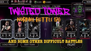 Twisted Tower Normal Boss 170+Rewards| And Some Difficult Battles| MK Mobile Gaming