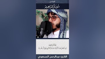 تلاوة خاشعة للقارئ | عبدالرحمن المسعودي ماتيسر من سورة إبراهيم🌸🎧
