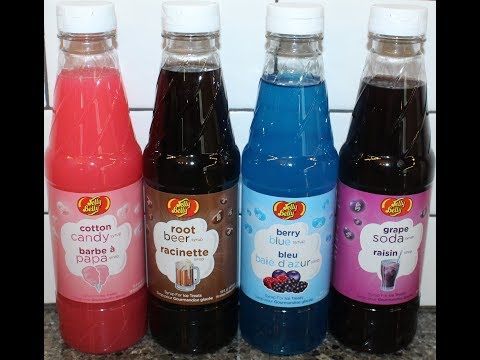 Jelly Belly Syrup: Cotton Candy, Root Beer, Berry Blue & Grape Soda Review
